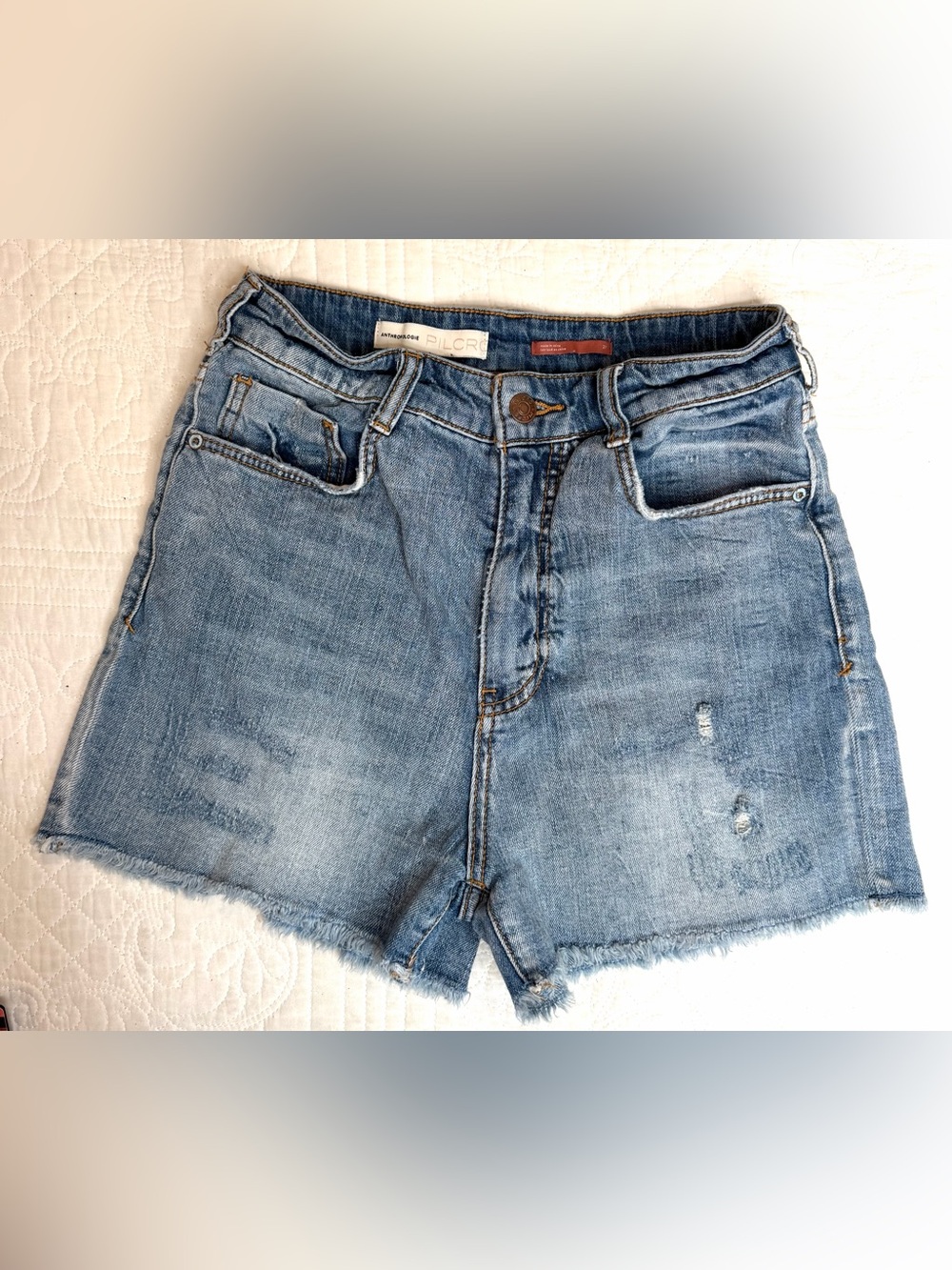Pilcro And The Letterpress Anthropologie Women’s Sz 27 Cut Off Denim Jean Shorts